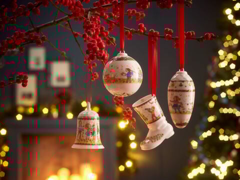 Christmas Ball, Christmas Bell, Christmas boot, Christmas Cone from Hutschenreuther Collector's Edition 2024