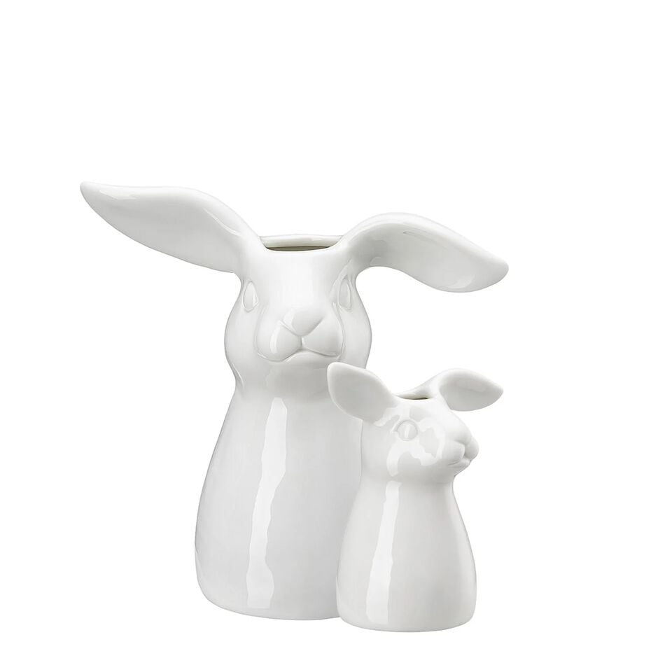 Porcelain Bunny Shaped Vases as Easter Decoration