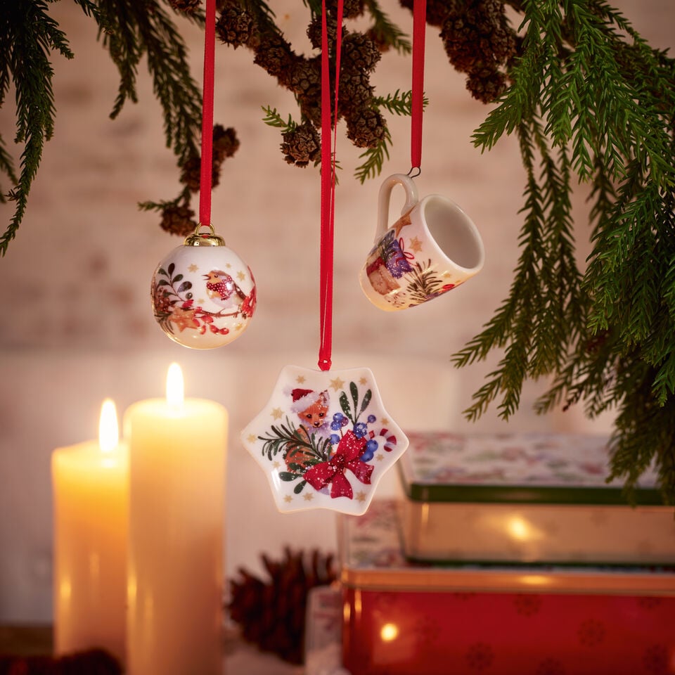 Christmas ornaments mini-ball, mini-plate, mini-mug 