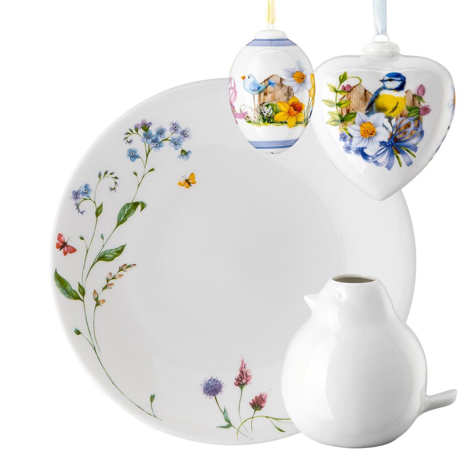 Hustchenreuther bunny figurine, plate, easter ornament