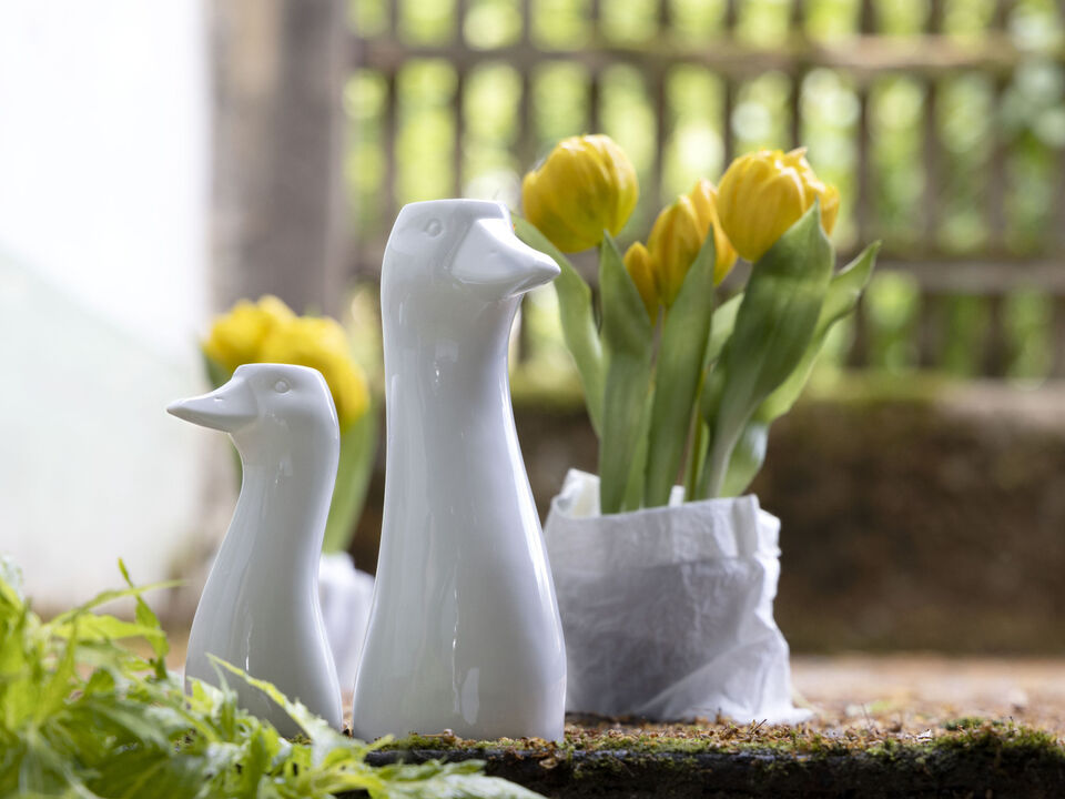 Hutschenreuther Gansvasen aus weißem Porzellan