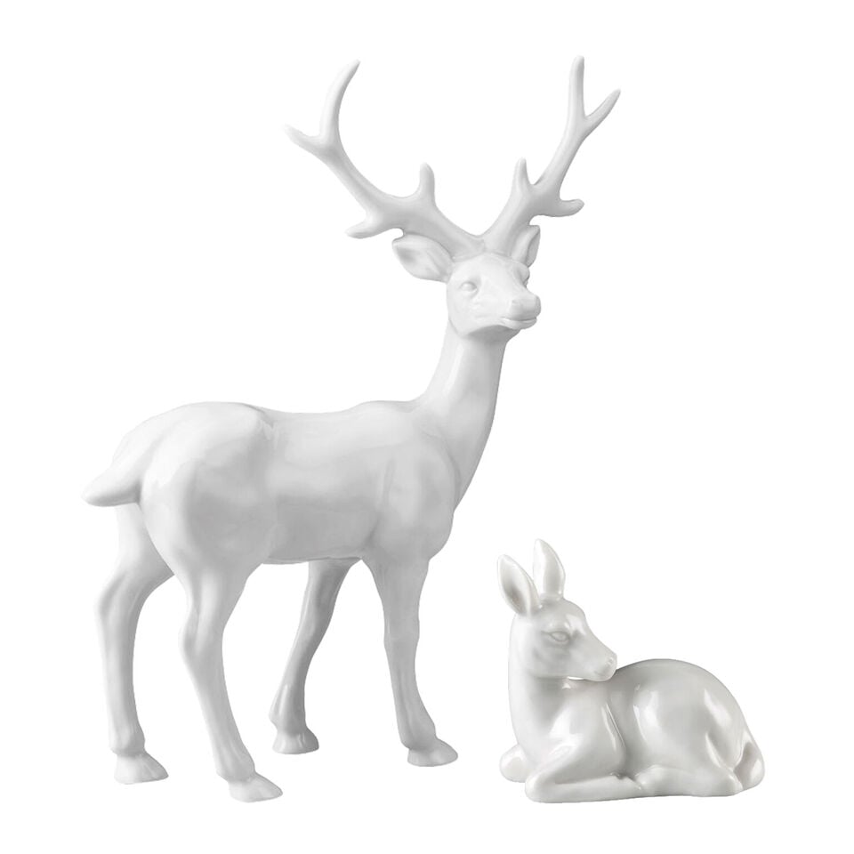 Porcelain Christmas Figurines Deer and Stag