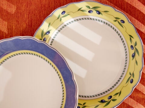 Zwei Hutschenreuther Medley Porzellan-Teller im mediterranem Stil
