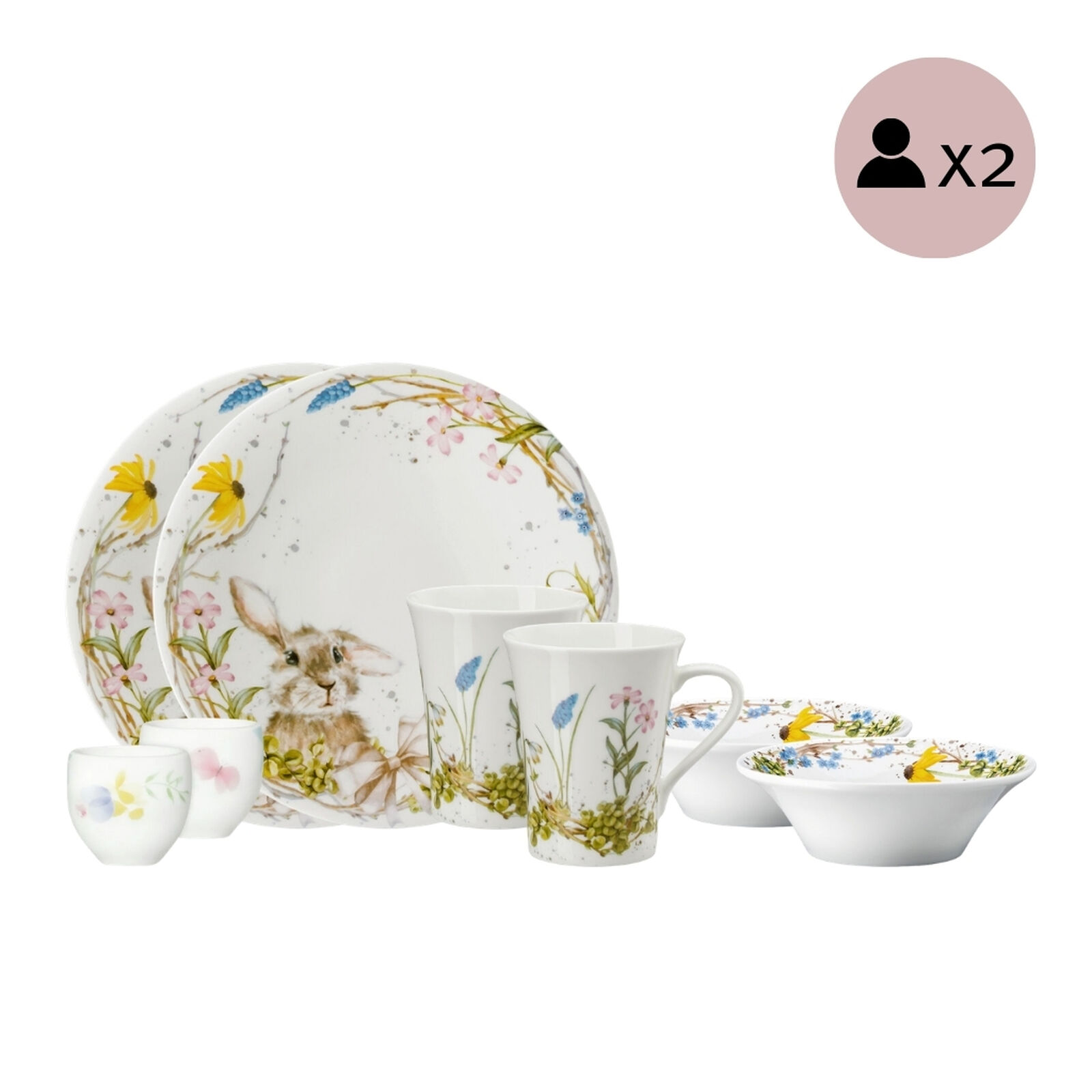 Oster-Fr&uuml;hst&uuml;cksset f&uuml;r 2, 7-tlg. Geschirr-Set image number null