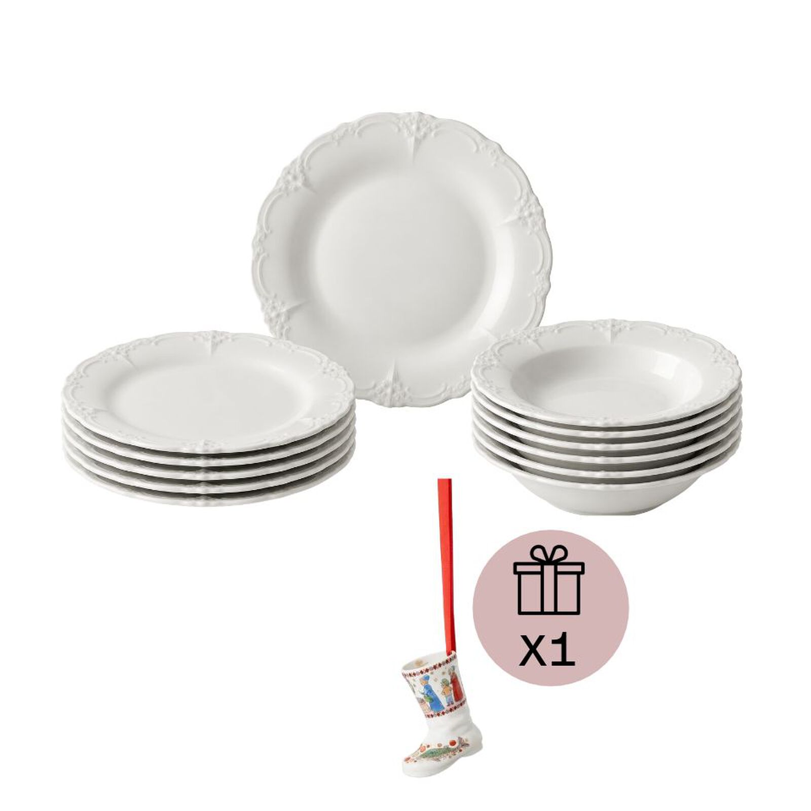Set di piatti natalizio per 6 persone con omaggio image number null