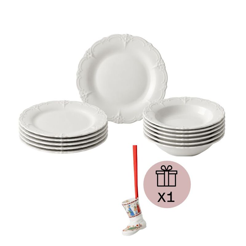 Festive Plate Set for 6 People with Gift