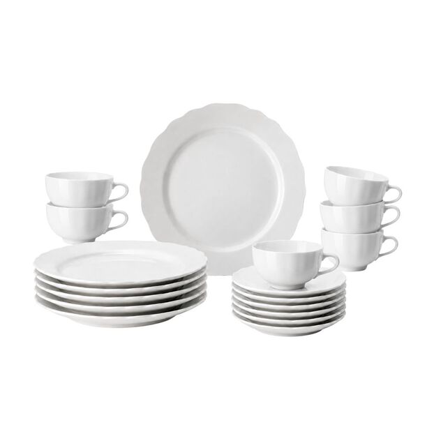 Wei&szlig;es Teeservice 18-teilig f&uuml;r 6 Personen image number 0