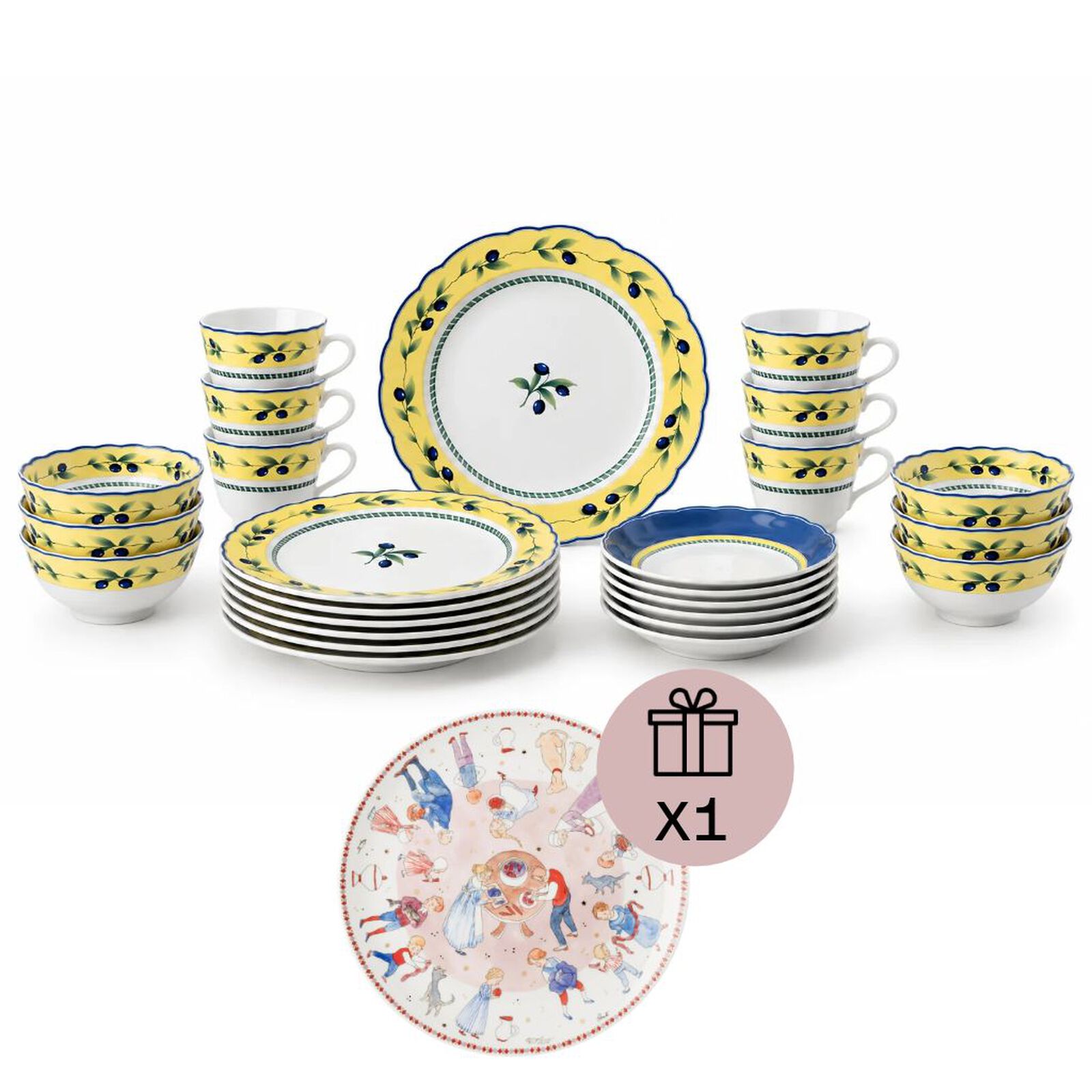 Set f&uuml;r Adventskaffee 24-teilig f&uuml;r 6 Personen mit Geschenk image number null