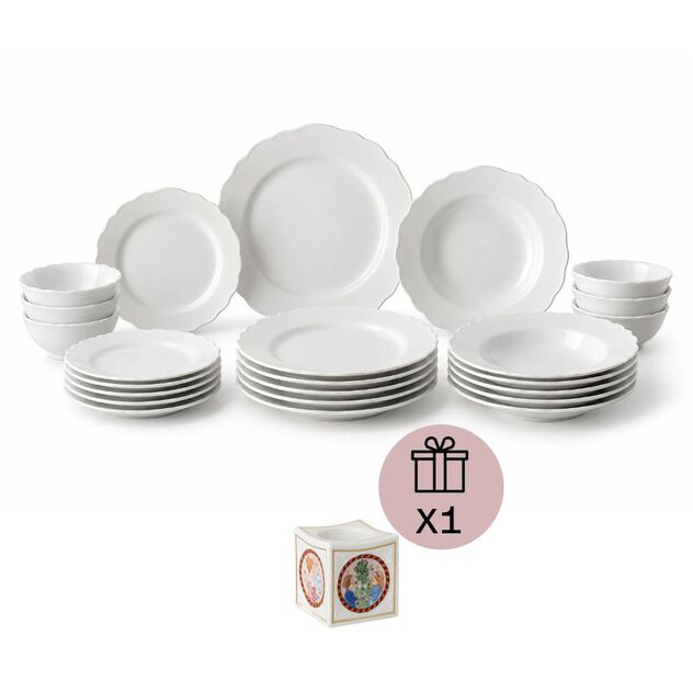 Festliches Geschirrset 24-teilig f&uuml;r 6 Personen mit Geschenk image number 0