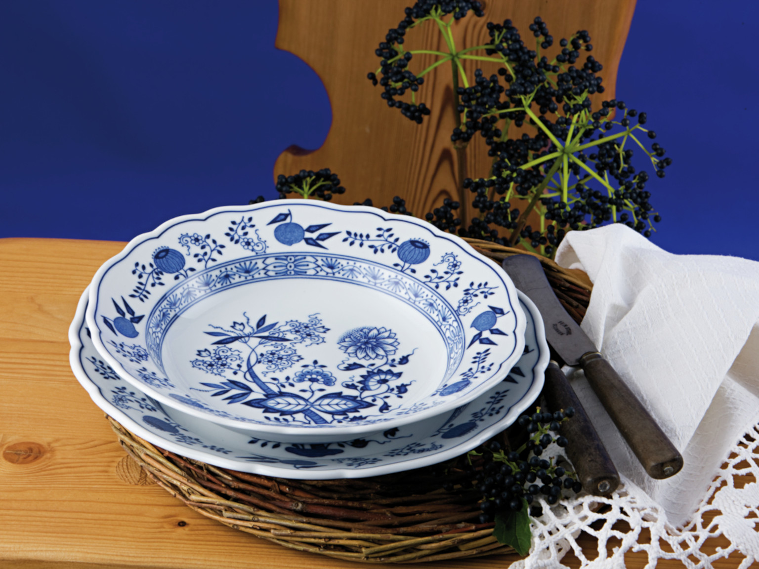 Hutschenreuther Blau Zwiebelmuster Teller