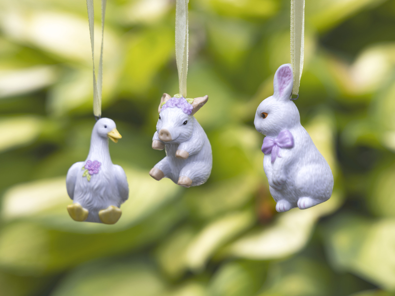 Hutschenreuther easter pendants goose, piglet, bunny